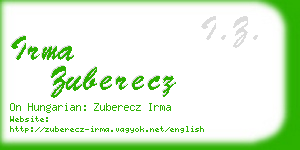 irma zuberecz business card